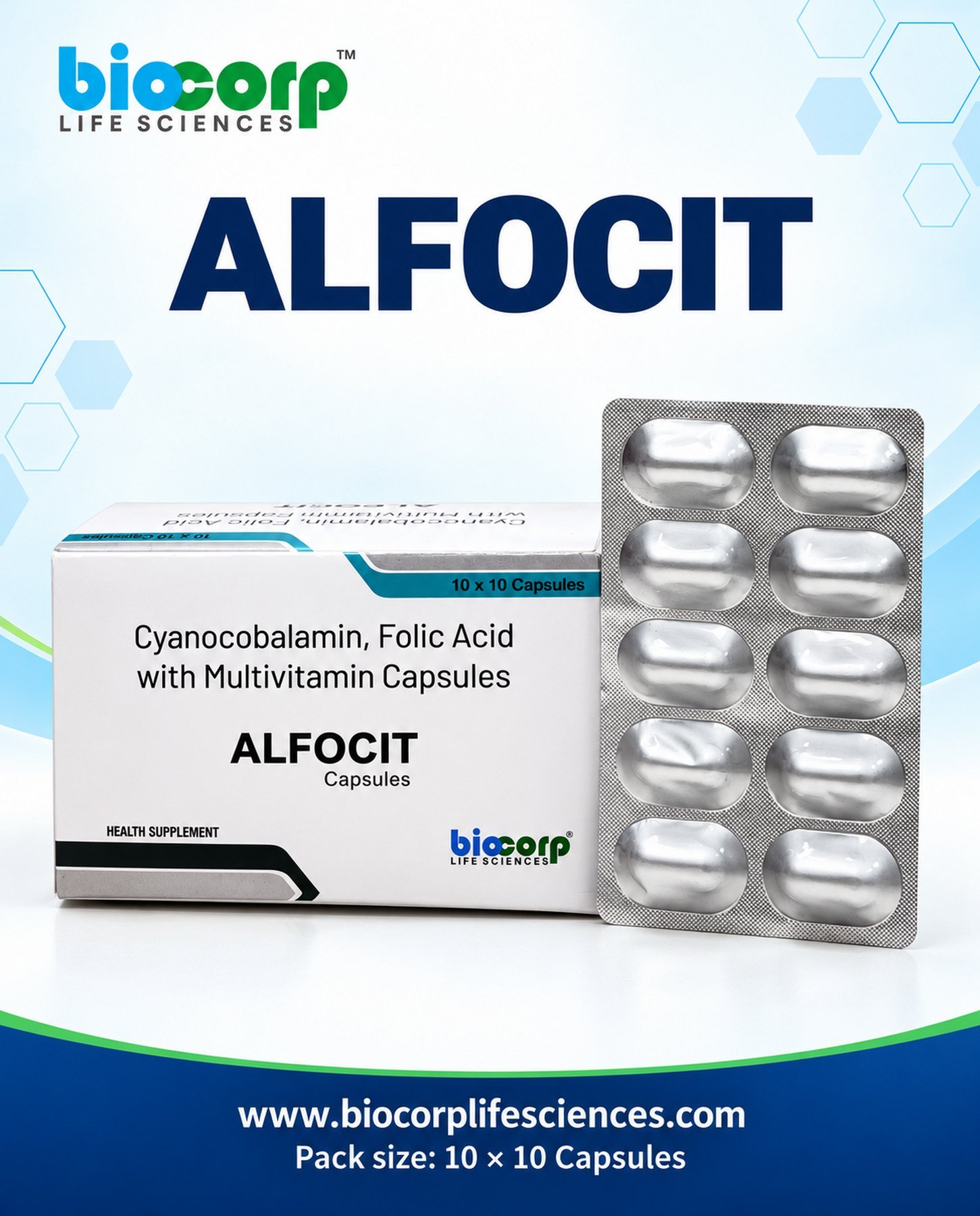 Alfocit caps pack (10x10)