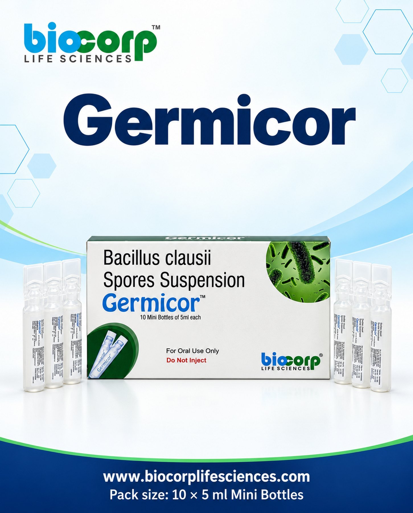 Germicor pack (1x10 (10 mini Bottles of 5ml each (In 5ml BFS Pack))